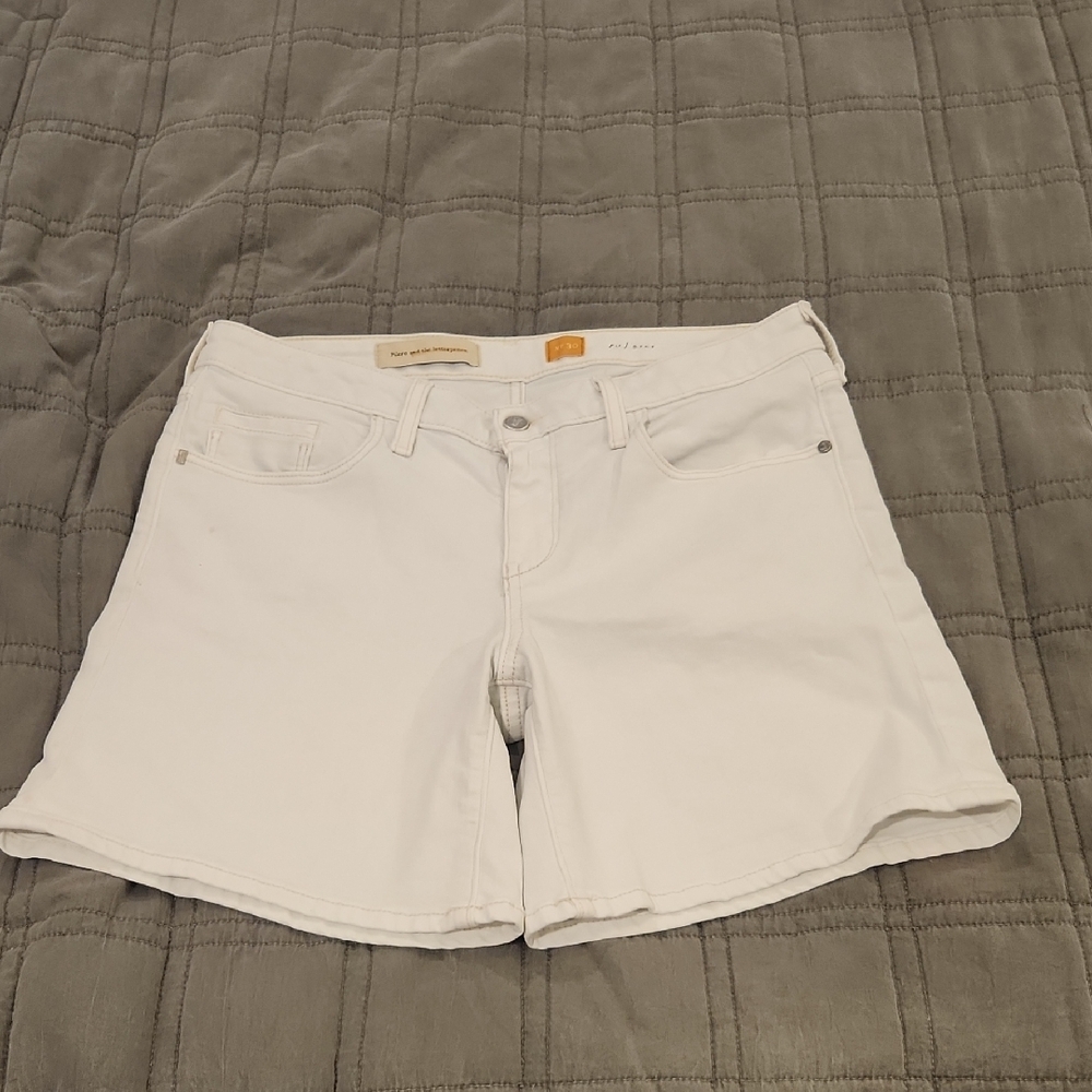 Anthropologie White Jean Shorts